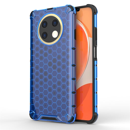 For Huawei Y91 Shockproof Honeycomb Phone Case(Blue) - Huawei Cases by buy2fix | Online Shopping UK | buy2fix