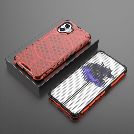 For Nothing Phone 2 Shockproof Honeycomb Phone Case(Red) - Nothing Cases by buy2fix | Online Shopping UK | buy2fix