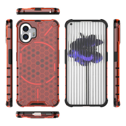 For Nothing Phone 2 Shockproof Honeycomb Phone Case(Red) - Nothing Cases by buy2fix | Online Shopping UK | buy2fix