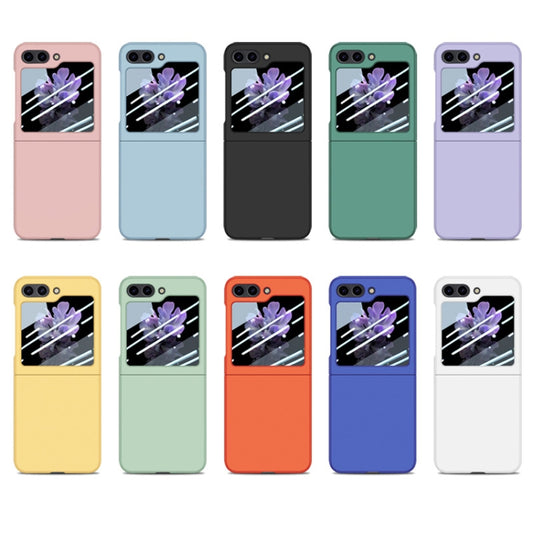 For Samsung Galaxy Z Flip5 JUNSUNMAY Smoothly PC + 9H Tempered Glass Protector Folding Phone Case(Navy Blue) - Galaxy Z Flip5 Cases by JUNSUNMAY | Online Shopping UK | buy2fix