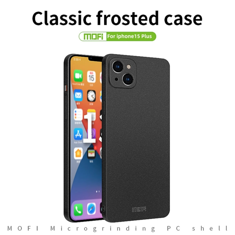 For iPhone 15 Plus  MOFI Fandun Series Frosted PC Ultra-thin All-inclusive Phone Case(Green) - More iPhone Cases by MOFI | Online Shopping UK | buy2fix