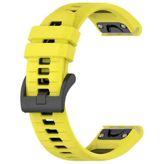 For Garmin Fenix 7 Pro 47mm Sports Two-Color 22mm Silicone Watch Band(Yellow+Black) - Watch Bands by buy2fix | Online Shopping UK | buy2fix