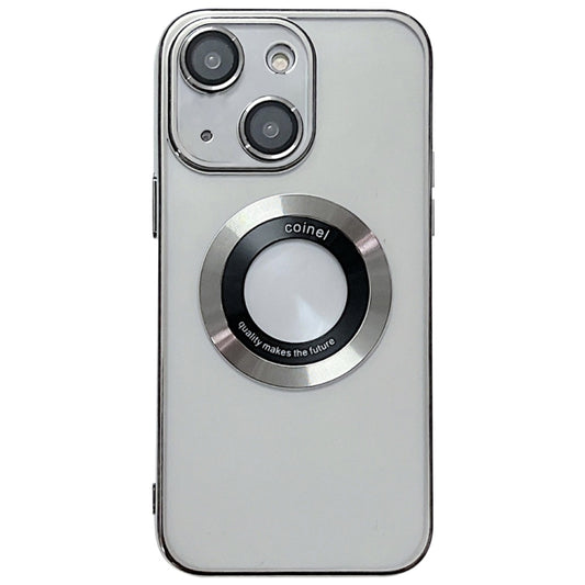 For iPhone 14 Plus Electroplating Magsafe TPU Phone Case(Silvery) - iPhone 14 Plus Cases by buy2fix | Online Shopping UK | buy2fix