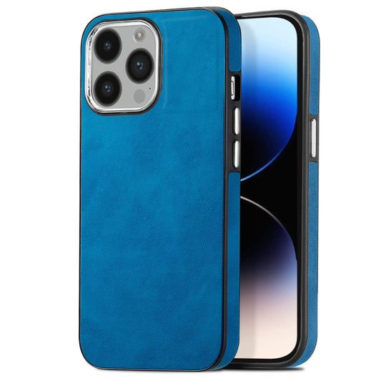 For iPhone 14 Pro Max Skin-Feel Electroplating TPU Shockproof Phone Case(Blue) - iPhone 14 Pro Max Cases by buy2fix | Online Shopping UK | buy2fix