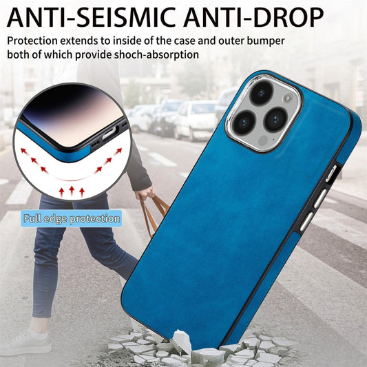For iPhone 14 Pro Max Skin-Feel Electroplating TPU Shockproof Phone Case(Blue) - iPhone 14 Pro Max Cases by buy2fix | Online Shopping UK | buy2fix