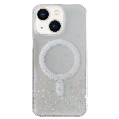 For iPhone 14 Glitter MagSafe Hybrid Clear TPU Phone Case(White) - iPhone 14 Cases by buy2fix | Online Shopping UK | buy2fix