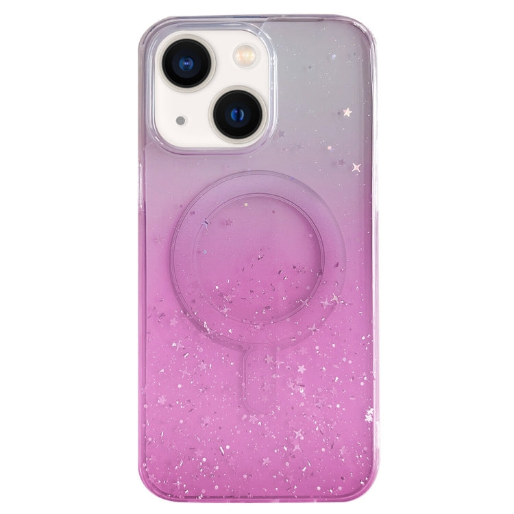 For iPhone 14 Glitter MagSafe Hybrid Clear TPU Phone Case(Pink) by buy2fix