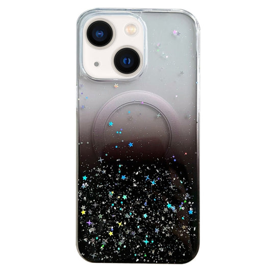For iPhone 14 Plus Glitter MagSafe Hybrid Clear TPU Phone Case(Black) - iPhone 14 Plus Cases by buy2fix | Online Shopping UK | buy2fix