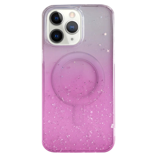 For iPhone 11 Pro Glitter MagSafe Hybrid Clear TPU Phone Case(Pink) - iPhone 11 Pro Cases by buy2fix | Online Shopping UK | buy2fix