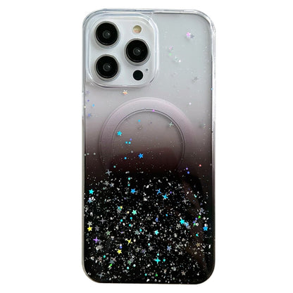 For iPhone 15 Plus Glitter MagSafe Hybrid Clear TPU Phone Case(Black) - iPhone 15 Plus Cases by buy2fix | Online Shopping UK | buy2fix