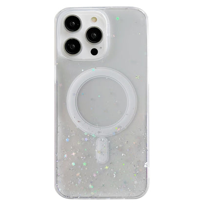 For iPhone 15 Pro Max Glitter MagSafe Hybrid Clear TPU Phone Case(White) - iPhone 15 Pro Max Cases by buy2fix | Online Shopping UK | buy2fix