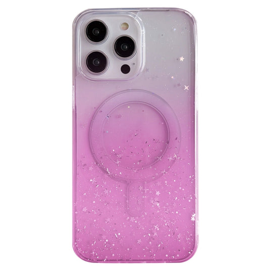 For iPhone 15 Pro Max Glitter MagSafe Hybrid Clear TPU Phone Case(Pink) - iPhone 15 Pro Max Cases by buy2fix | Online Shopping UK | buy2fix