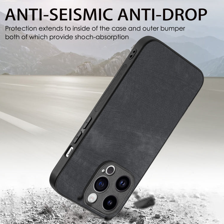 For iPhone 15 Pro ENKAY Retro Leather Skin PC Phone Case with High Aluminum-silicon Glass Film(Black) - iPhone 15 Pro Cases by ENKAY | Online Shopping UK | buy2fix