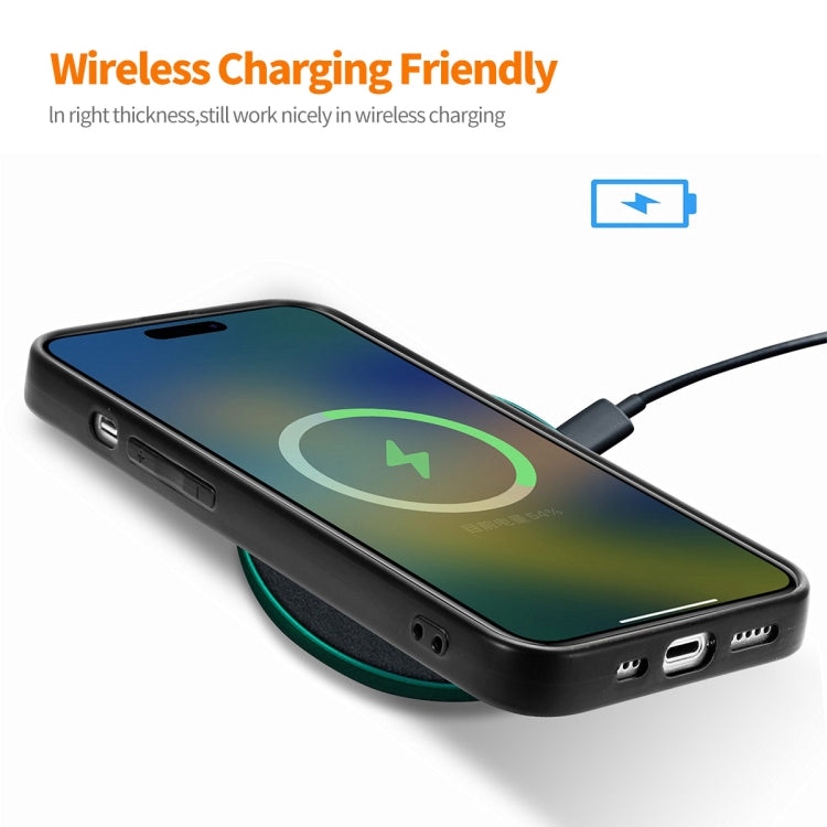For iPhone 15 Pro ENKAY Retro Leather Skin PC Phone Case with High Aluminum-silicon Glass Film(Black) - iPhone 15 Pro Cases by ENKAY | Online Shopping UK | buy2fix