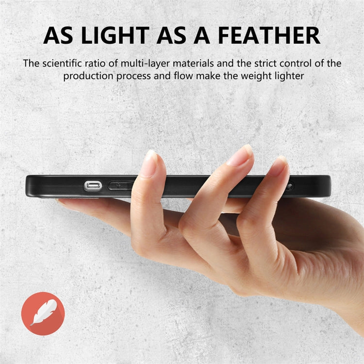 For iPhone 15 Pro ENKAY Retro Leather Skin PC Phone Case with High Aluminum-silicon Glass Film(Black) - iPhone 15 Pro Cases by ENKAY | Online Shopping UK | buy2fix