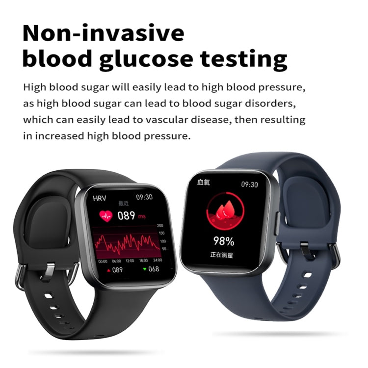 Y83 1.83 inch Color Screen Smart Watch,Support Heart Rate / Blood Pressure / Blood Oxygen / Blood Glucose Monitoring(Silver) by buy2fix