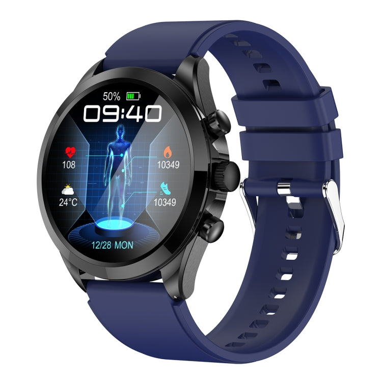 ET440 1.39 inch Color Screen Smart Silicone Strap Watch,Support Heart Rate / Blood Pressure / Blood Oxygen / Blood Glucose Monitoring(Blue) by buy2fix