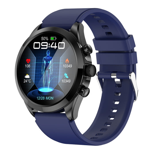 ET440 1.39 inch Color Screen Smart Silicone Strap Watch,Support Heart Rate / Blood Pressure / Blood Oxygen / Blood Glucose Monitoring(Blue) by buy2fix