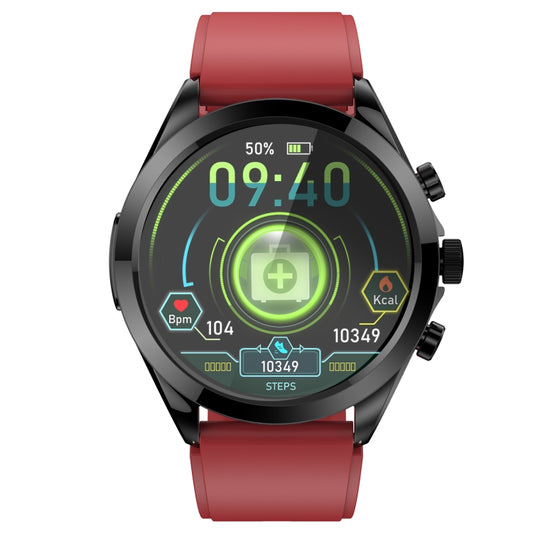 ET440 1.39 inch Color Screen Smart Silicone Strap Watch,Support Heart Rate / Blood Pressure / Blood Oxygen / Blood Glucose Monitoring(Red) by buy2fix