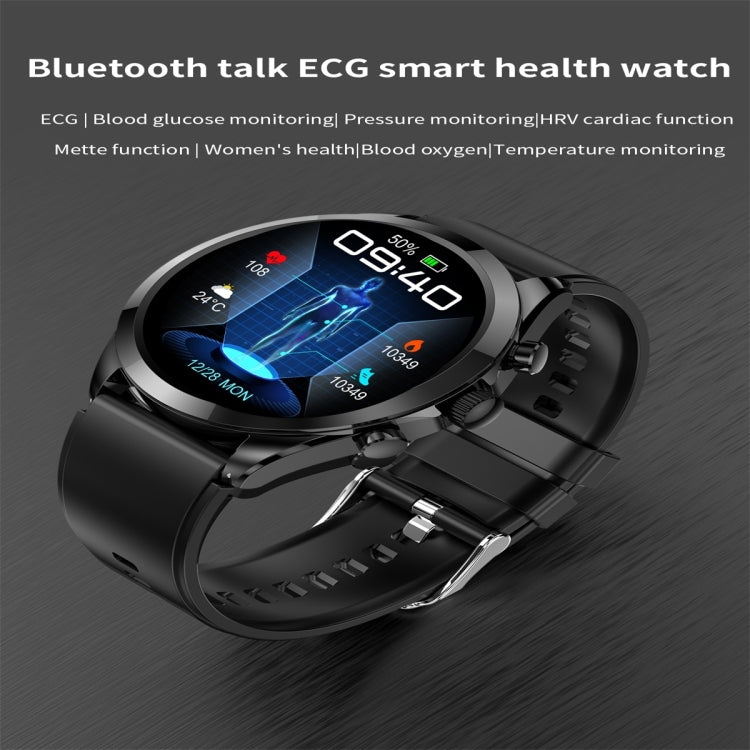 ET440 1.39 inch Color Screen Smart Silicone Strap Watch,Support Heart Rate / Blood Pressure / Blood Oxygen / Blood Glucose Monitoring(Blue) by buy2fix