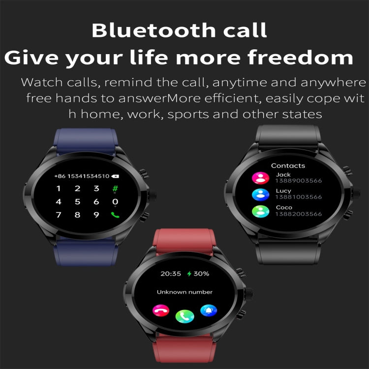 ET440 1.39 inch Color Screen Smart Silicone Strap Watch,Support Heart Rate / Blood Pressure / Blood Oxygen / Blood Glucose Monitoring(Blue) by buy2fix