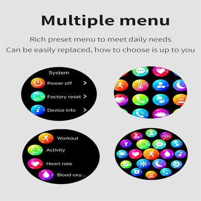 ET440 1.39 inch Color Screen Smart Leather Strap Watch,Support Heart Rate / Blood Pressure / Blood Oxygen / Blood Glucose Monitoring(Black) by buy2fix