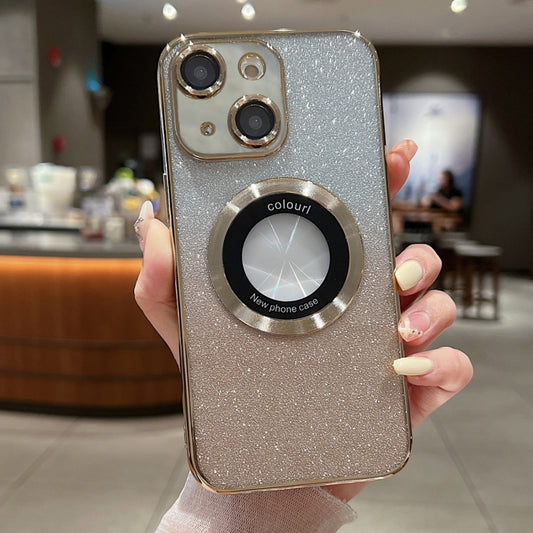 For iPhone 14 Gradient Glitter Electroplating MagSafe TPU Phone Case(Gold) by buy2fix