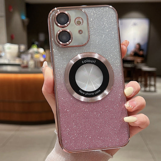 For iPhone 11 Gradient Glitter Electroplating MagSafe TPU Phone Case(Rose) - iPhone 11 Cases by buy2fix | Online Shopping UK | buy2fix