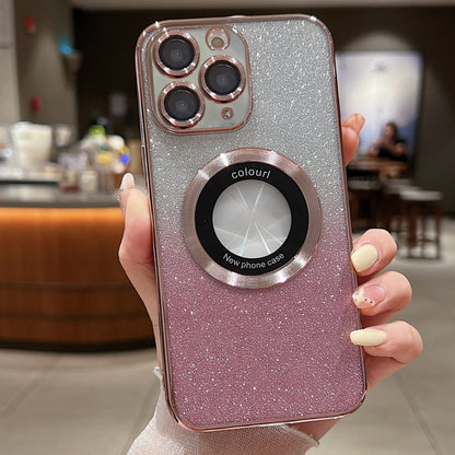 For iPhone 11 Pro Gradient Glitter Electroplating MagSafe TPU Phone Case(Rose) - iPhone 11 Pro Cases by buy2fix | Online Shopping UK | buy2fix