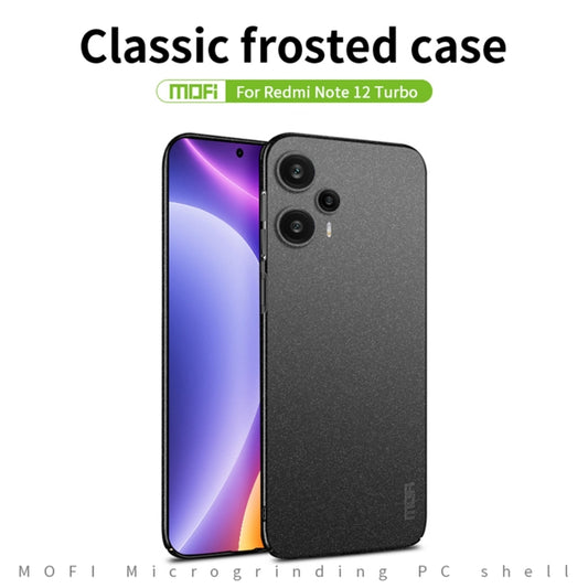 For Xiaomi Redmi Note 12 Turbo /Poco F5 5G MOFI Fandun Series Frosted PC Ultra-thin All-inclusive Phone Case(Black) - Xiaomi Cases by MOFI | Online Shopping UK | buy2fix