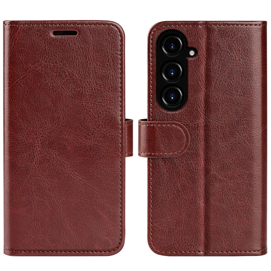 For Samsung Galaxy S23 FE 5G R64 Texture Horizontal Flip Leather Phone Case(Brown) - Galaxy S23 FE 5G Cases by buy2fix | Online Shopping UK | buy2fix