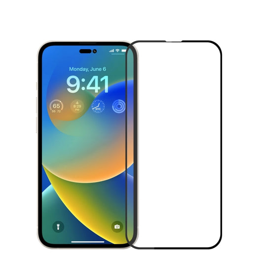 For iPhone 15 Pro MOFI 9H 2.5D Full Screen Tempered Glass Film(Black) - iPhone 15 Pro Tempered Glass by MOFI | Online Shopping UK | buy2fix