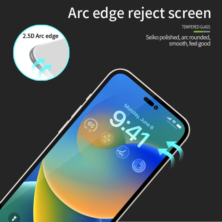 For iPhone 15 Pro MOFI 9H 2.5D Full Screen Tempered Glass Film(Black) - iPhone 15 Pro Tempered Glass by MOFI | Online Shopping UK | buy2fix