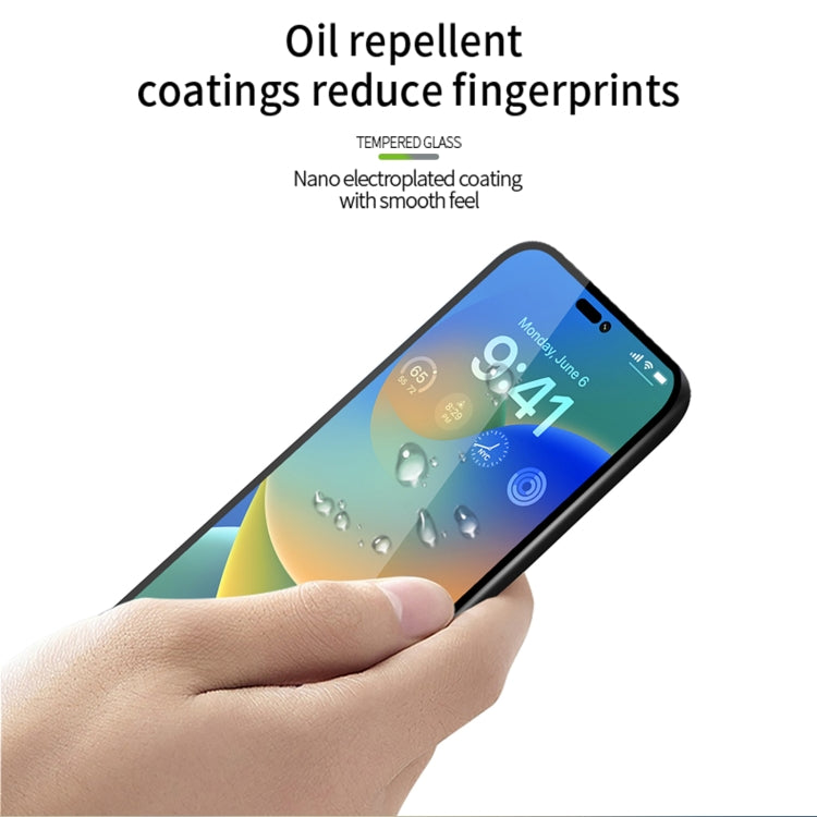 For iPhone 15 Pro MOFI 9H 2.5D Full Screen Tempered Glass Film(Black) - iPhone 15 Pro Tempered Glass by MOFI | Online Shopping UK | buy2fix