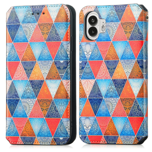 For Nothing Phone 2 CaseNeo Colorful Magnetic Leather Phone Case(Rhombus Mandala) - Nothing Cases by buy2fix | Online Shopping UK | buy2fix