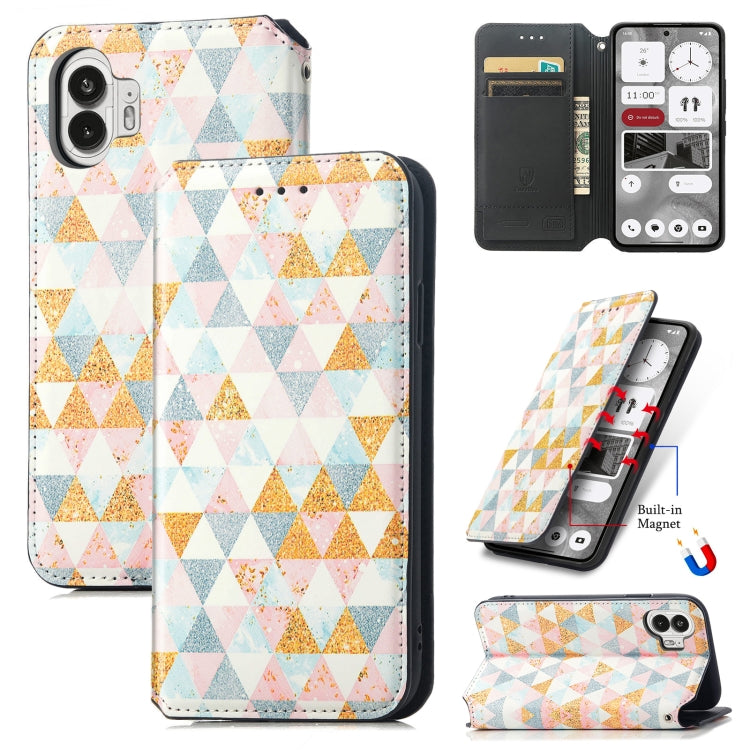 For Nothing Phone 2 CaseNeo Colorful Magnetic Leather Phone Case(Nordic Rhombus) - Nothing Cases by buy2fix | Online Shopping UK | buy2fix