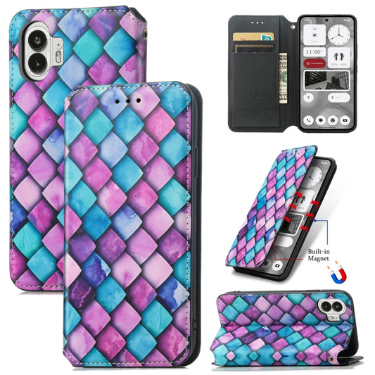 For Nothing Phone 2 CaseNeo Colorful Magnetic Leather Phone Case(Purple scales) - Nothing Cases by buy2fix | Online Shopping UK | buy2fix
