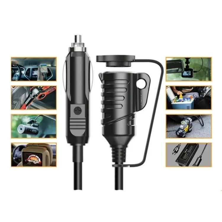 TR-29 Car Cigarette Lighter Extension Cord Male Plug to Female Socket with 16AWG Extender Cable by buy2fix