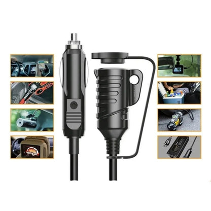 TR-29 Car Cigarette Lighter Extension Cord Male Plug to Female Socket with 16AWG Extender Cable by buy2fix