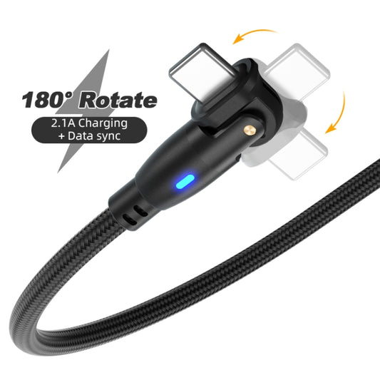 ENKAY 180 Degrees Rotating USB to 8 Pin Charging Data Cable with LED Light, Length:1m(Black) - Normal Style Cable by ENKAY | Online Shopping UK | buy2fix