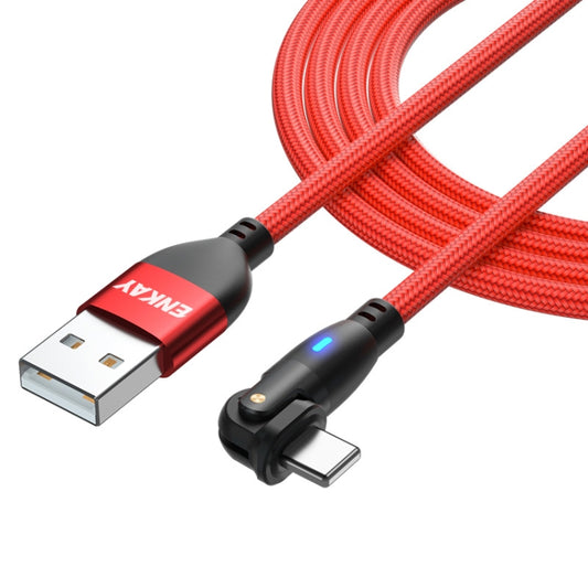 ENKAY 180 Degrees Rotating USB to 8 Pin Charging Data Cable with LED Light, Length:2m(Red) - Normal Style Cable by ENKAY | Online Shopping UK | buy2fix