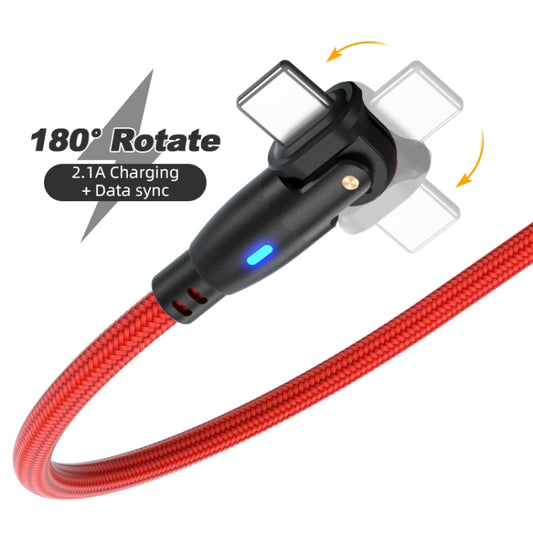 ENKAY 180 Degrees Rotating USB to 8 Pin Charging Data Cable with LED Light, Length:2m(Red) - Normal Style Cable by ENKAY | Online Shopping UK | buy2fix