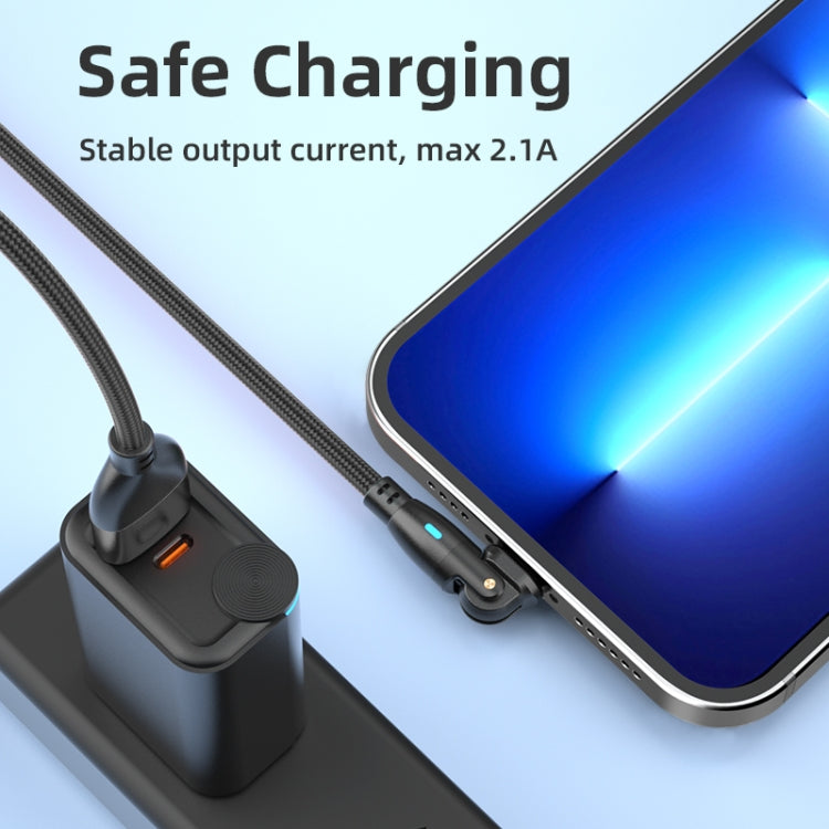 ENKAY 180 Degrees Rotating USB to 8 Pin Charging Data Cable with LED Light, Length:2m(Red) - Normal Style Cable by ENKAY | Online Shopping UK | buy2fix