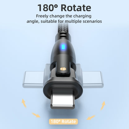 ENKAY 180 Degrees Rotating USB to 8 Pin Charging Data Cable with LED Light, Length:2m(Black) - Normal Style Cable by ENKAY | Online Shopping UK | buy2fix