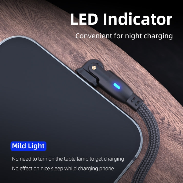 ENKAY 180 Degrees Rotating USB to 8 Pin Charging Data Cable with LED Light, Length:2m(Red) - Normal Style Cable by ENKAY | Online Shopping UK | buy2fix