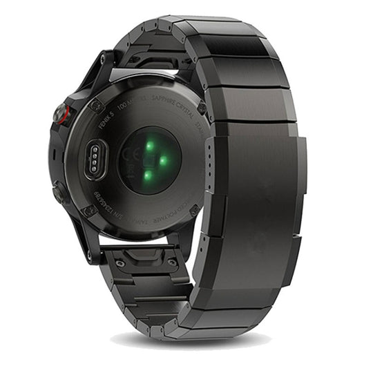 For Garmin Fenix 7X Solar Titanium Alloy Quick Release 26mm Watch Band(Black)