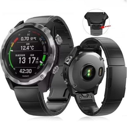 For Garmin Fenix 7X Titanium Alloy Quick Release 26mm Watch Band(Black) - Watch Bands by buy2fix | Online Shopping UK | buy2fix