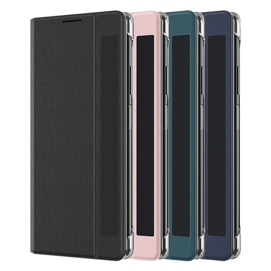 For Honor  Magic V2 Attraction Flip Holder Leather Phone Case(Blue) - Honor Cases by buy2fix | Online Shopping UK | buy2fix