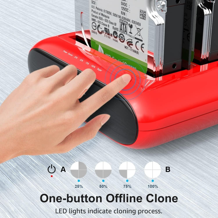 Wavlink ST341U Dual Bay External Hard Drive Docking Station Support Offline Clone Function(UK Plug) - HDD Enclosure by WAVLINK | Online Shopping UK | buy2fix