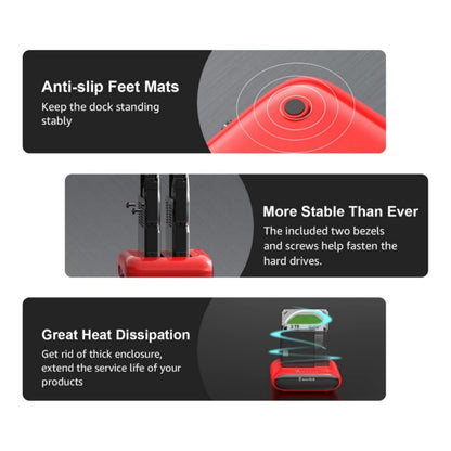 Wavlink ST341U Dual Bay External Hard Drive Docking Station Support Offline Clone Function(UK Plug) - HDD Enclosure by WAVLINK | Online Shopping UK | buy2fix